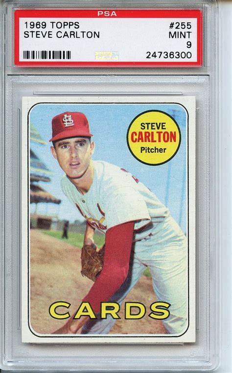 Online shopping from a great selection at sports & outdoors store. 1969 Topps #255 Steve Carlton PSA 9 (centered) | Carlton cards, Baseball cards, Baseball cards ...