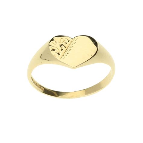 9ct Gold Heart Signet Ring 16g Miltons Diamonds