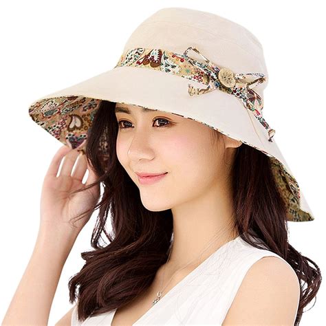 women girl sun hats summer fashion foldable wide brim cap upf 50 beach hat for women girl in