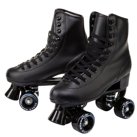 C7skates Soft Faux Leather Roller Skates Classic Ebony