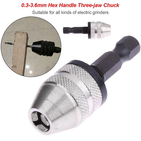 Keyless Drill Chuck Screwdriver Impact Driver Adaptor Hex Shank Drill Bit Tool Quick