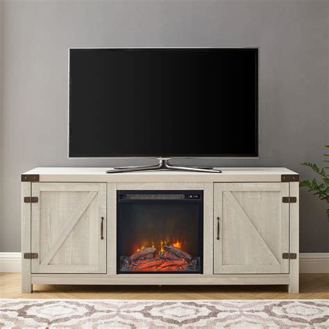 58 Barn Door Fireplace In 2022 Fireplace Tv Stand Electric