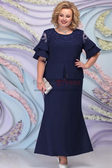 Dark Navy Plus Size Mother Of The Bride Dresses Dressy Ankle Length
