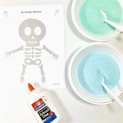 Easy Skeleton Craft Preschool Sand Art Free Printable