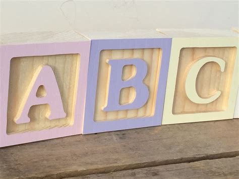 Wooden Letter Blocks Wooden Alphabet Block Abc Block Etsy