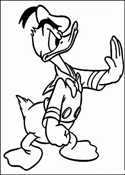 Duck Coloring Donald Pages Printable Face Funny