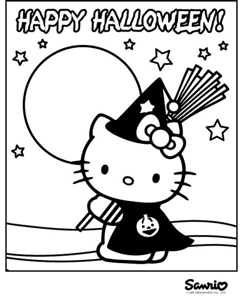 Hello Kitty Happy Halloween Coloring Pages