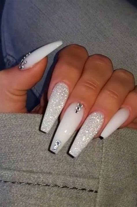 13 Coffin Acrylic Nail Design Nails Design With Rhinestones Long