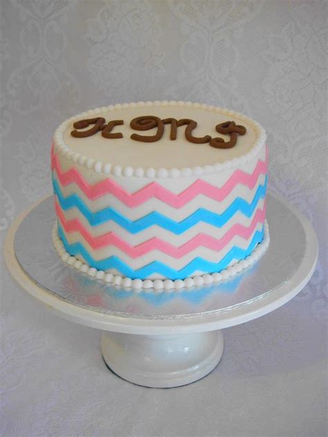 Chevron Baby Shower Cake Decorated Cake By Michelle Cakesdecor