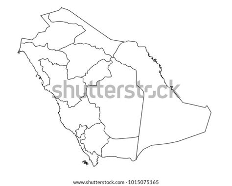 Saudi Arabia Outline Map Detailed Isolated Stock Vector Royalty Free