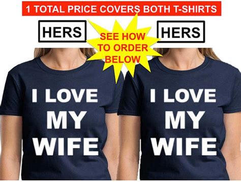 Lesbian Shirts Hers And Hers I Love My Wife Navy By Allgaytees