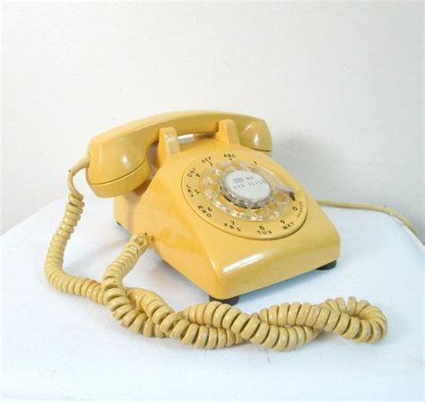 Mid Centuy Rotary Dial Telephone Bell System Yellow Phone Etsy