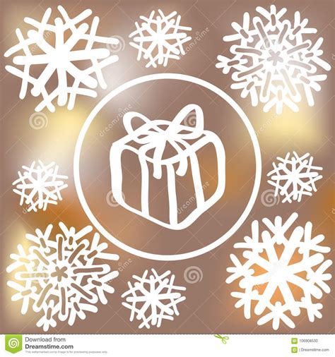 Snowflakes And Gift Box On Blurred Background Stock Illustration Illustration Of Decorative
