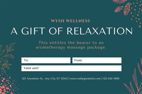 Free Custom Printable Massage T Certificate Templates Canva