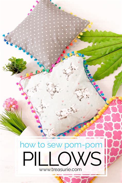 Diy Pom Pom Pillow Easy Fun Tutorial Treasurie