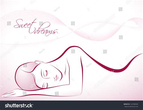 Vector Illustration Beautiful Naked Sleeping Girl Stok Vektör Telifsiz 163780949 Shutterstock