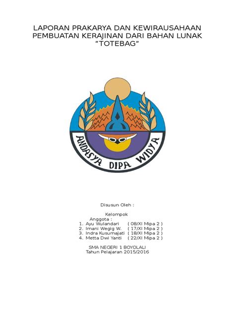 Laporan Prakarya Dan Kewirausahaan