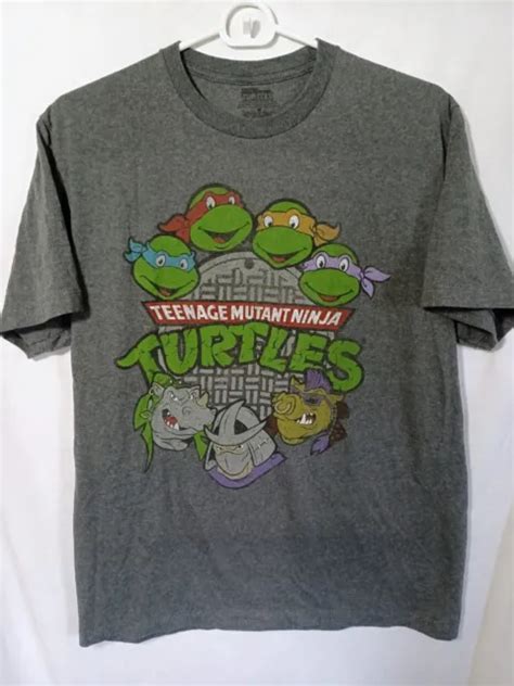 Nickelodeon Teenage Mutant Ninja Turtles Gray Adult Size Medium Graphic
