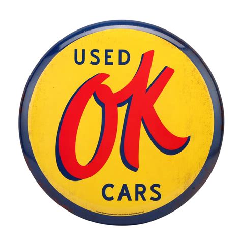 Open Road Brands Used Ok Cars High Gloss Tin Button Sign 90168470 S