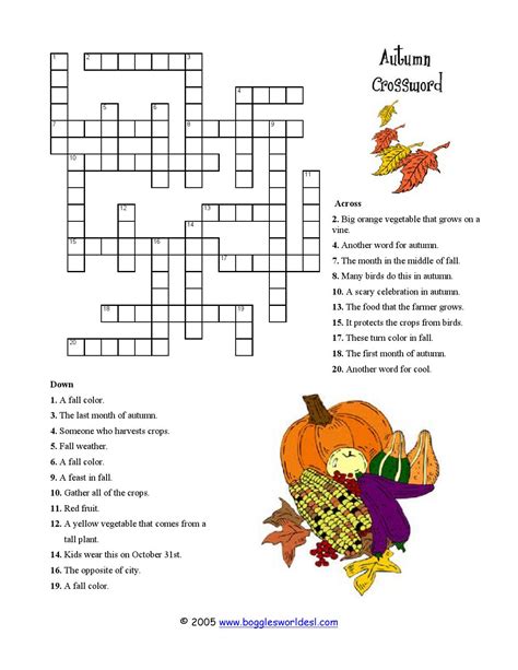 Print and solve thousands of casual and themed crossword puzzles from our archive. Bovenbouw autumn crossword by leerteam_engels - Issuu