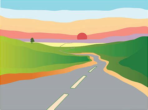Country Road Clip Art Vector Images And Illustrations Istock
