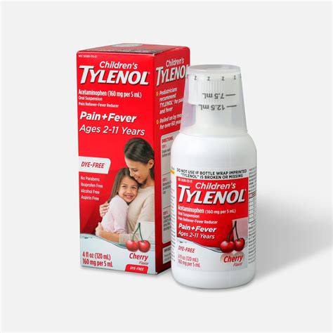 Tylenol Childrens Pain And Fever Reliever Cherry Flavor 4 Fl Oz