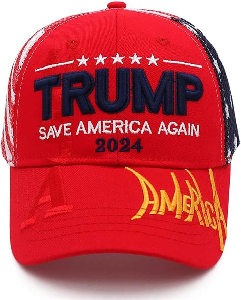 Idealforce Trump Hat 2024 Save America Again Hat Maga Embroidered Trump 2024 Hat Mesh Baseball