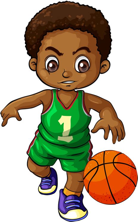 Download Basketball Team Clipart 3 Boy Black Kid Playing Basketball