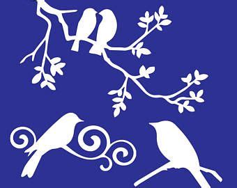 'as we look for creative ways to make our spaces feel. branch birds stencil | Bird stencil, Stencils, Stencils wall