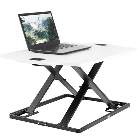 Vivo White Height Adjustable Standing 27 Desk Sit Stand Tabletop