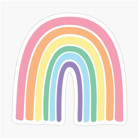 Rainbow Pastel Kawaii Cute Aesthetic Sticker By Candymoondesign