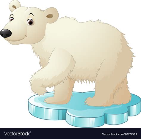 Cartoon Polar Bear Sitting On Floe Royalty Free Vector Image