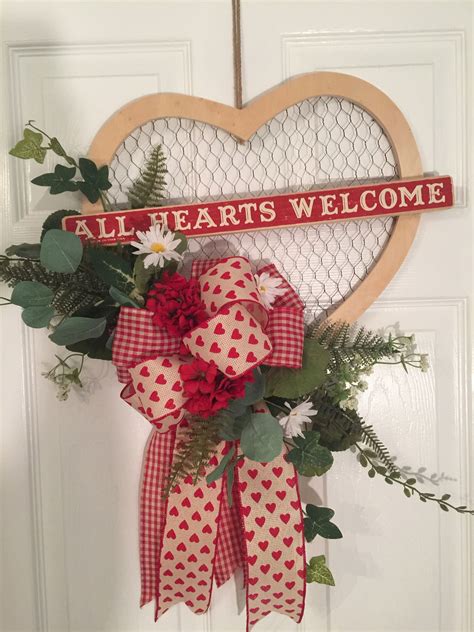 Valentines Day Wreath For Front Door Farmhouse Style