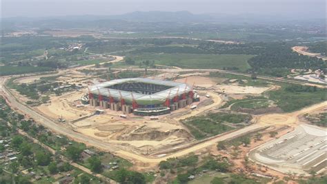 Aerial South Africa Mbombela Stadium Nelspruit 2009 Stock Footage