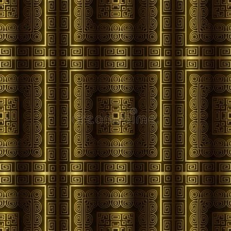 3d Gold Seamless Pattern Vector Greek Background Surface Repeat