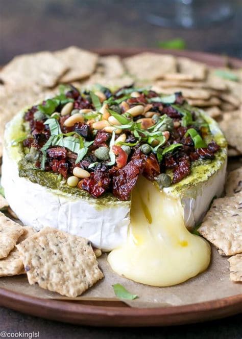 Savory Baked Brie Appetizer With Sun Dried Tomatoes Recipe Cooking Lsl