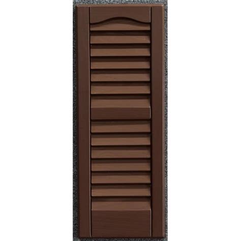 9 X 41 In Louvered Exterior Decorative Shutters Brown