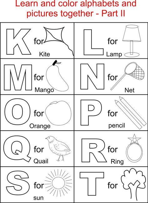 Alphabet Part Ii Coloring Printable Page For Kids Alphabets Coloring