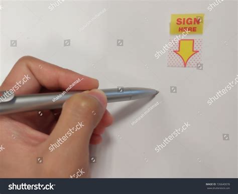Signing Sign Here Sticker Stock Photo 726640078 Shutterstock