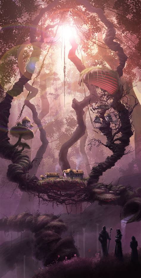 Purple Forest By Andrew Palyanov Fantasy 2d Fantasy Landscape