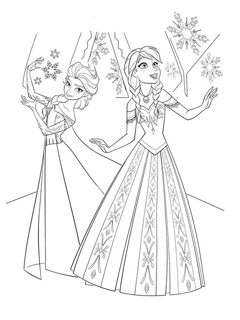 Elsa And Anna Printable Coloring Pages