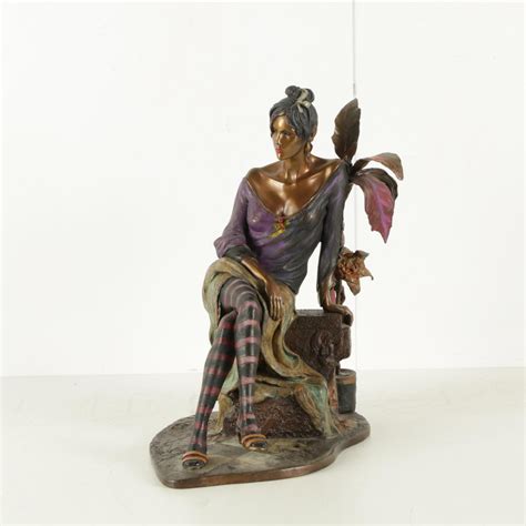 Isaac Maimon Limited Edition Painted Bronze Sculpture Monique Ebth