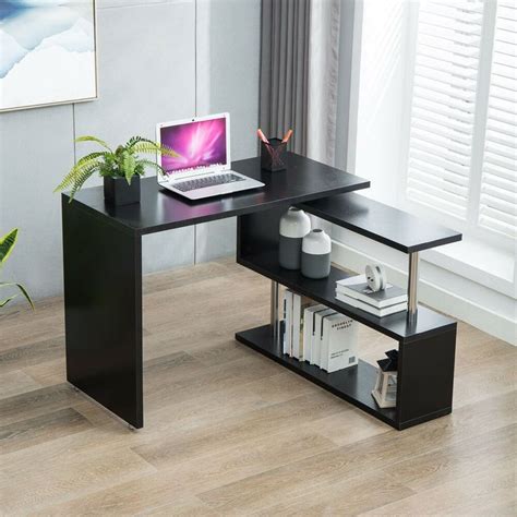 Desks For Small Spaces Corner Computer Desk Storage Shelves Shelf