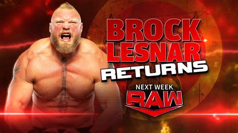 Brock Lesnar Announced For Next Weeks Wwe Raw Wonf4w Wwe News