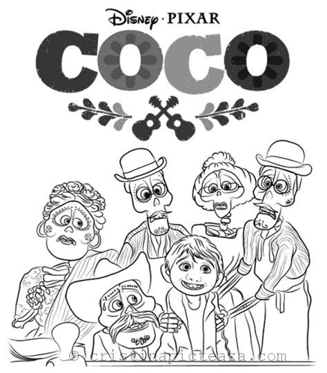 Help the little miguel rivera to realize his dream of becoming a musician. Coco coloring pages - Drawings from Coco animation