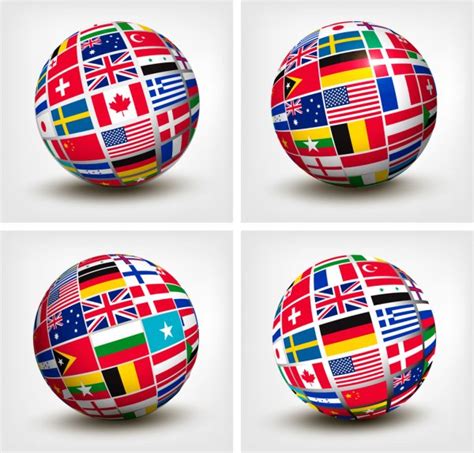 Flags Of The World In Globe Vector Illustration — Stock Vector
