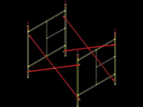 3d Scaffolding Are Rosette With Railing In Autocad Cad Library
