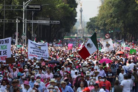 Tens Of Thousands Protest Mexico President S Left Wing Election Overhaul