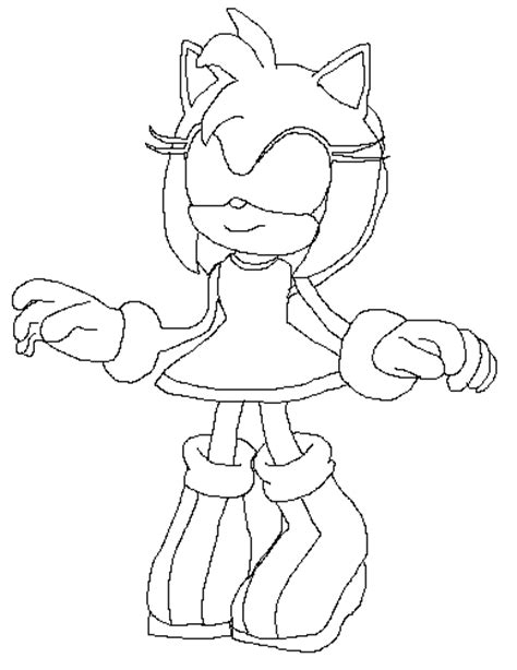 Amy Rose Lineart Clip Art Library
