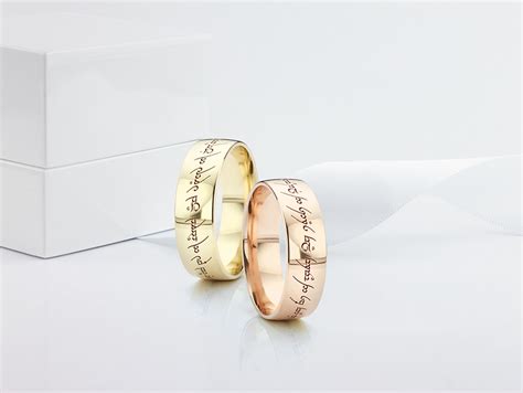 Lord Of The Rings Wedding Rings Elvish Engraved Wedding Rings